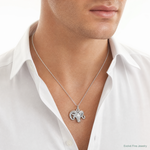 Sterling Silver Ram Charm - Model Shot