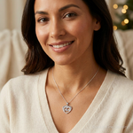 Sterling Silver Mama Heart Charm - Model Shot