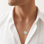 Sterling Silver Rhodium-plated Chihuahua Disc Charm - Model Shot