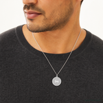 Sterling Silver Rhodium-plated Golden Retriever Disc Charm - Model Shot