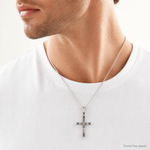 Sterling Silver Antiqued Cross Pendant - Model Shot