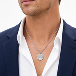 Sterling Silver Rhodium-plated Happy Birthday Disc Charm - Model Shot