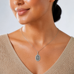 Sterling Silver Antiqued Miraculous Medal - Model Shot