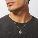 Sterling Silver Antiqued Miraculous Medal - Model Shot