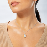 Sterling Silver Platinum-plated & Vermeil St. Christopher Medal - Model Shot