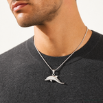 Sterling Silver Dolphin Pendant - Model Shot