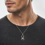 Sterling Silver Antiqued Spider Pendant - Model Shot