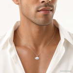Sterling Silver Football Pendant - Model Shot