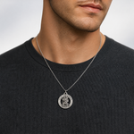 Sterling Silver Antiqued St. Christopher Medal - Model Shot