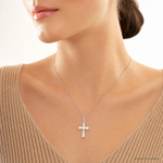 Sterling Silver Crucifix Charm - Model Shot