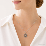 Sterling Silver Antiqued Cross, Crown & Wreath Charm - Model Shot