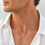 Sterling Silver Diamond Cut Snowflake Charm - Model Shot