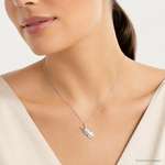 Sterling Silver Diamond Cut Violin Pendant - Model Shot