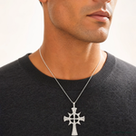 Sterling Silver Iona Cross Pendant - Model Shot