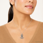 Sterling Silver Antiqued Mariner's Crucifix Pendant - Model Shot