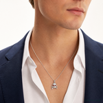 Sterling Silver Red CZ Skull Charm - Model Shot