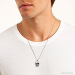 Sterling Silver Skull Pendant - Model Shot