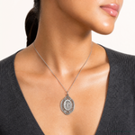 Sterling Silver Antiqued Miraculous Medal - Model Shot