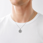 Sterling Silver Antiqued Saint Francis of Assisi Medal - Model Shot
