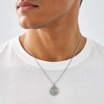 Sterling Silver Antiqued Saint Gerard Medal - Model Shot