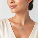 Sterling Silver Antiqued Saint Mark Medal - Model Shot