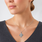 Sterling Silver Antiqued Reservible 4-way Medal - Model Shot