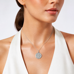Sterling Silver Antiqued Holy Spirit Medal - Model Shot