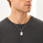 Sterling Silver Rhodium-platedWhite Enamel Ghost Charm - Model Shot