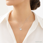 Sterling Silver Four Leaf Clover & Wishbone - Model Shot