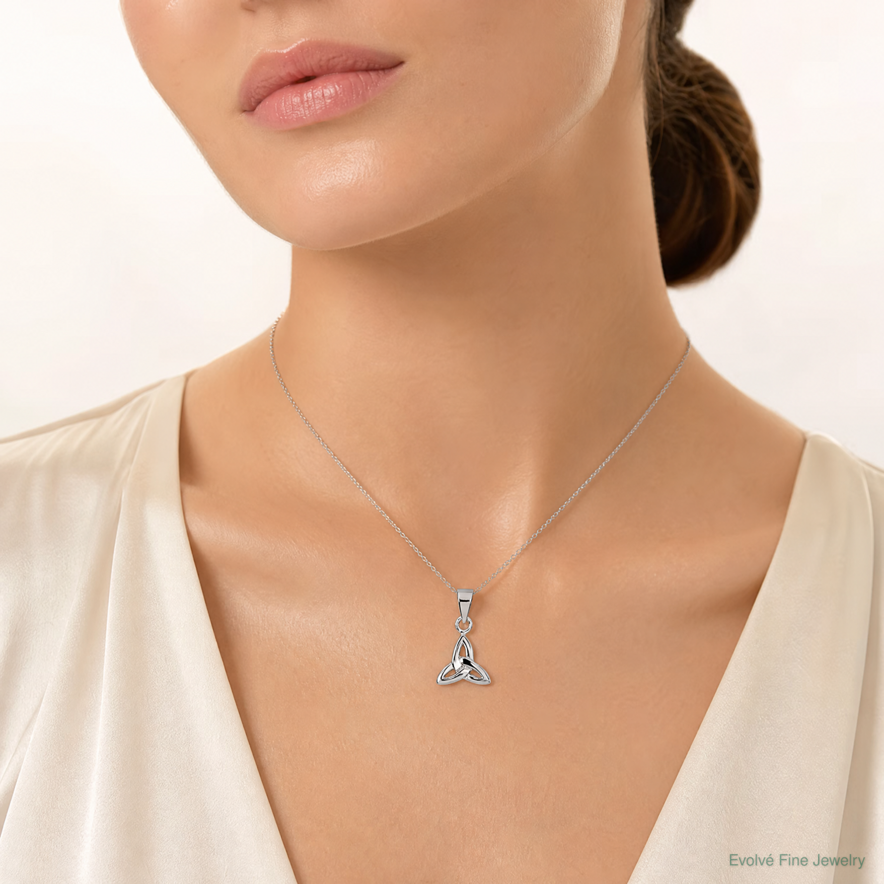 Sterling Silver Trinity Charm - Model Shot