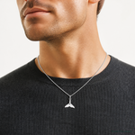 Sterling Silver Whale Tail Charm - Model Shot