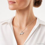 Sterling Silver Dachshund Pendant - Model Shot