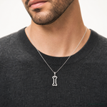 Sterling Silver Bone Pendant - Model Shot