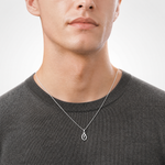 Sterling Silver Letter O Initial Pendant - Model Shot
