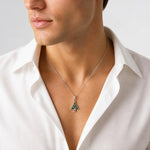 Sterling Silver Enameled Christmas Tree Pendant - Model Shot