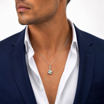 Sterling Silver Enameled Soccer Ball Charm - Model Shot