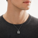 Sterling Silver Antiqued Bull Dog Charm - Model Shot