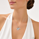 Sterling Silver Cat Lover Pendant - Model Shot