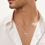 Sterling Silver Polished Horse Pendant - Model Shot