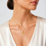 Sterling Silver Gold-tone Polished Angel Wing Charm - Model Shot
