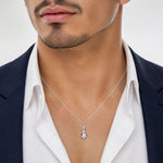 Sterling Silver Polished Enamel Snowman Pendant - Model Shot