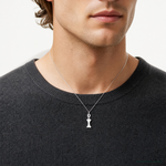 Sterling Silver Polished Dog Bone Charm - Model Shot