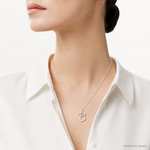 Sterling Silver Polished Cat Charm - Model Shot