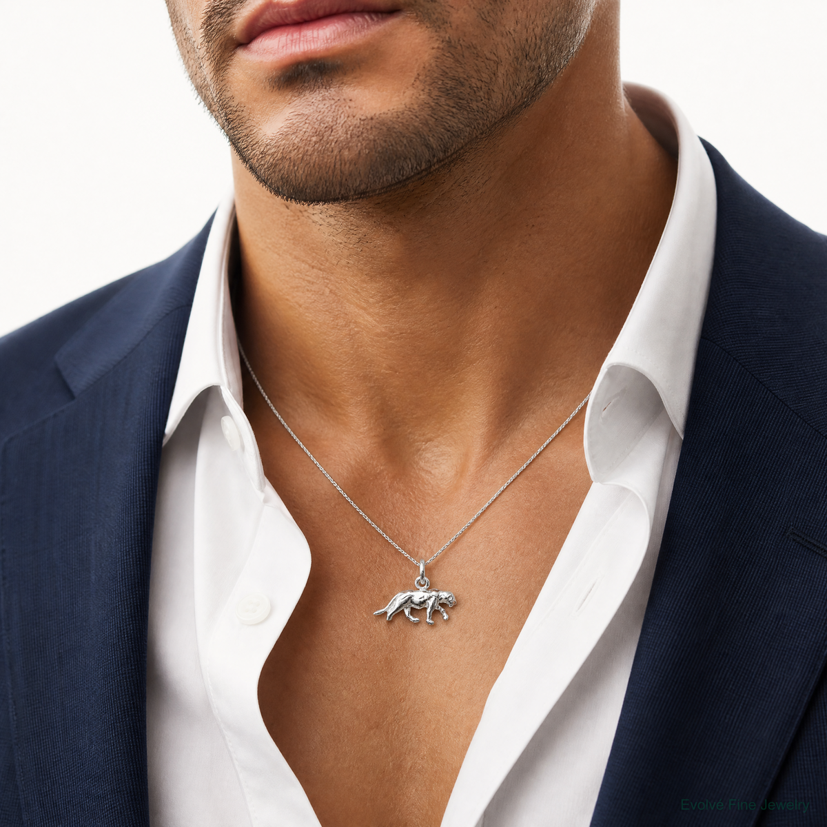 Sterling Silver Panther Charm - Model Shot