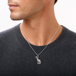 Sterling Silver Giraffe Charm - Model Shot