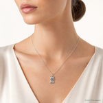 Sterling Silver Antiqued Cat Charm - Model Shot