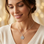 Sterling Silver Enamel MOM Charm - Model Shot