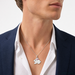 Sterling Silver Rhod-pltd Imitation Pearl/Preciosa Crystal Rabbit Pendant - Model Shot