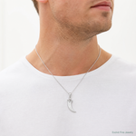 Sterling Silver Rhodium-plated Polished Claw Pendant - Model Shot