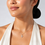 Sterling Silver Rhodium-plated Polished 3D Guardian Angel Pendant - Model Shot